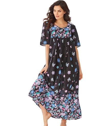 Only Necessities Long Snap-Front Knit Lounger | Women's Plus Size